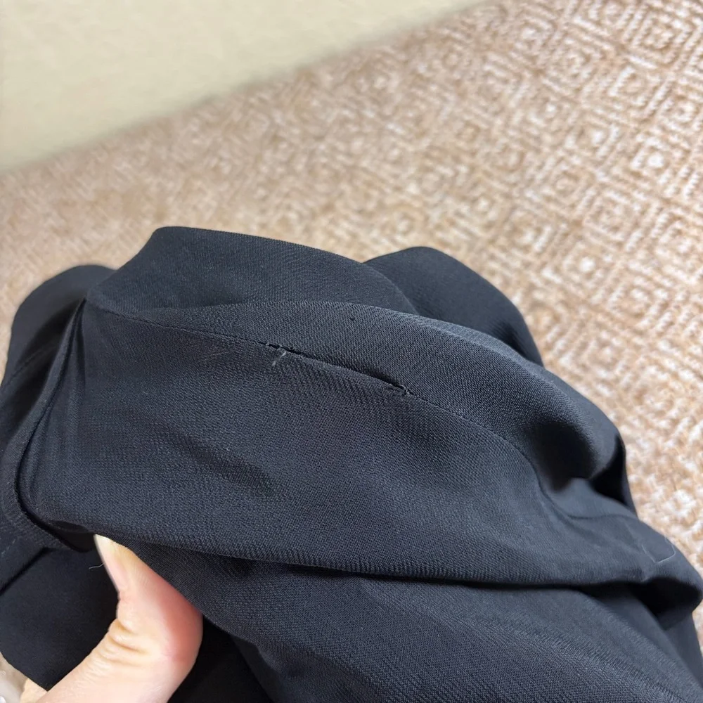 Vince Shirt Dress Black Easy Knit Oversized Split Neck Pullover Sz L Lagen Look - Picture 11 of 11